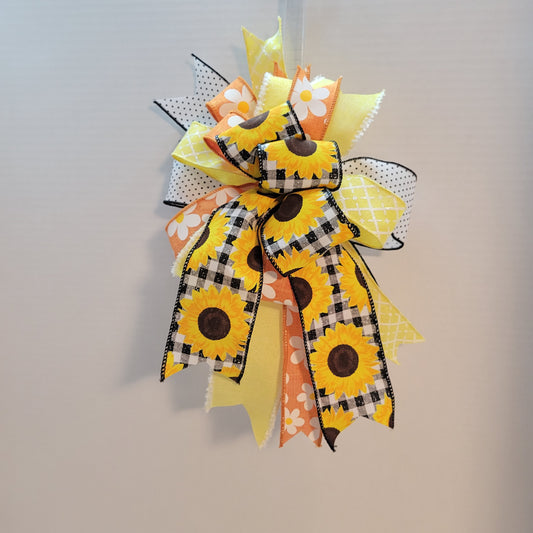 Sunflower and Orange Daisy Bow