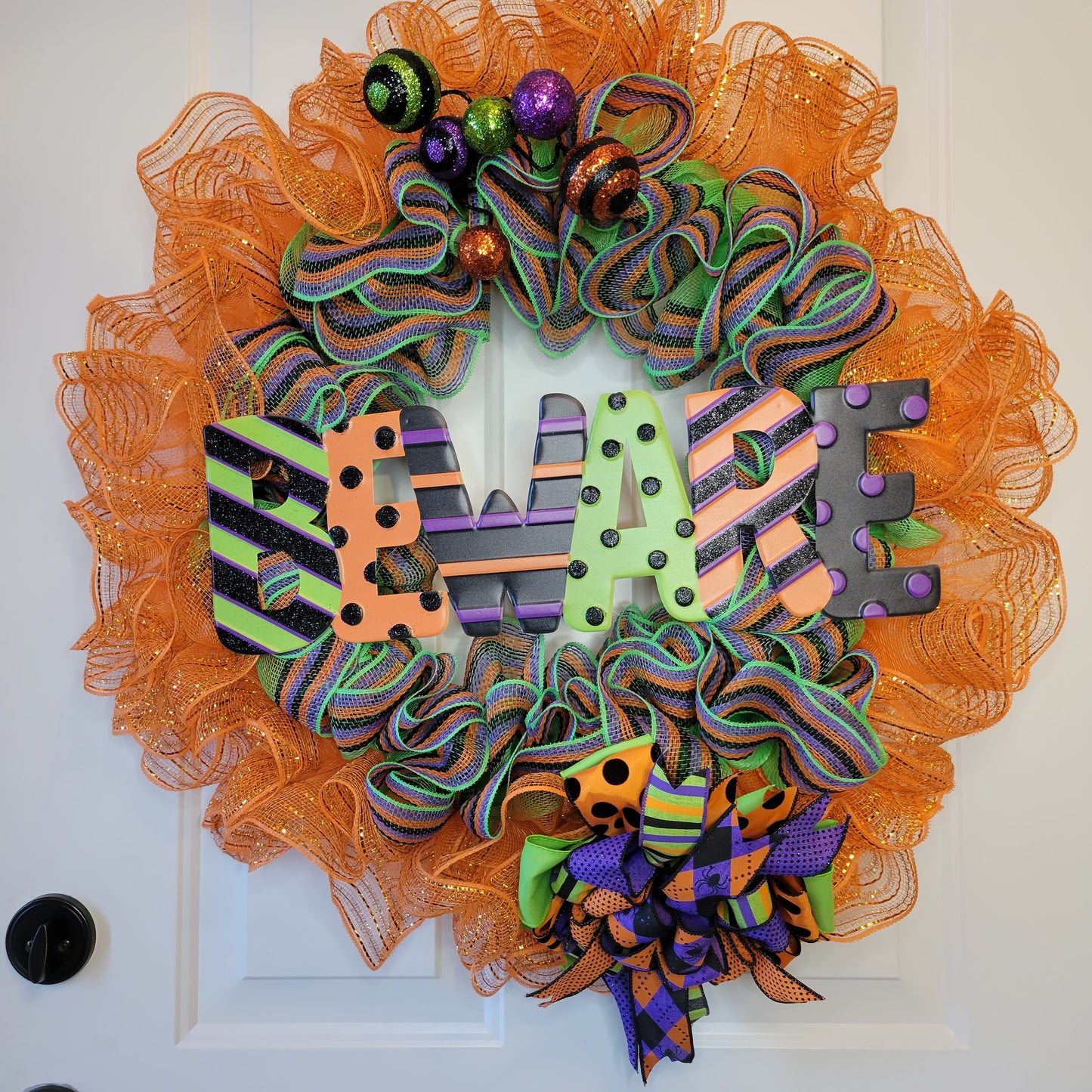 Beware Mesh Wreath