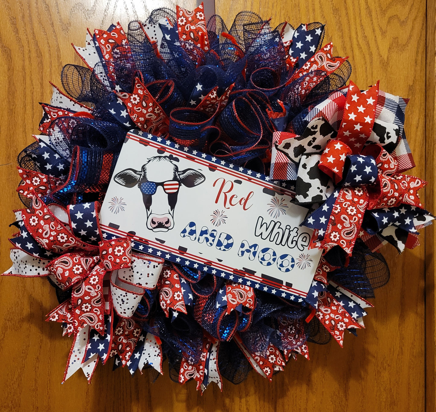 Red, White,& Moo Wreath